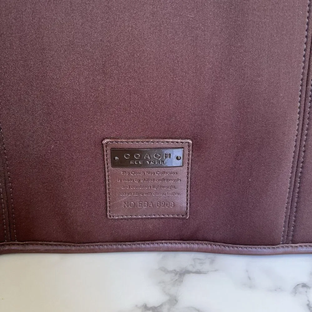 COACH Vintage Neo Mail Bag 6208 Neoprene Leather Mahogany Messenger Crossbody
